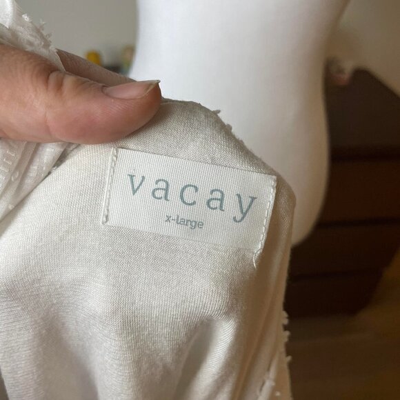 Anthropologie VACAY XL Tie Wrap Top White - Picture 3 of 6